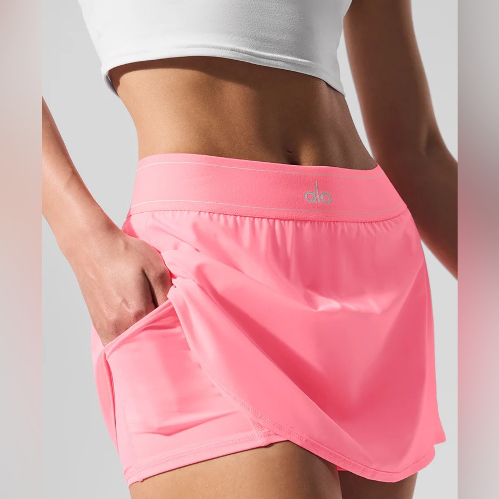 🩷ALO🩷 NEON BUBBLEGUM Match Point Tennis Skirt - Picture 2 of 6